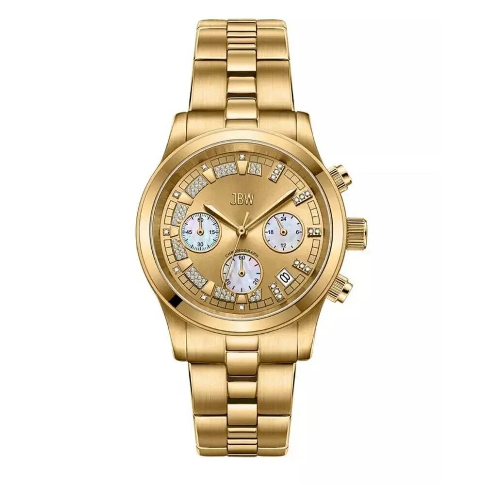 JBW Alessandra Diamond 18k Gold Plated Stainless Steel Quiet Luxury Watch NWB